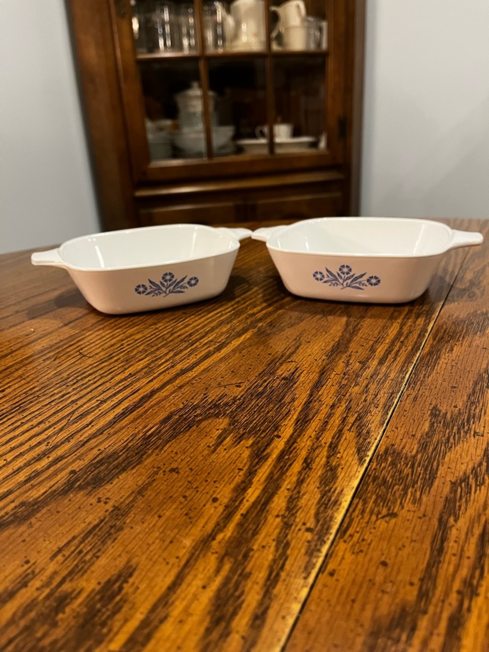 Corning Ware Ceramic Baking Dishes with Blue Cornflower Design (Set of 2)